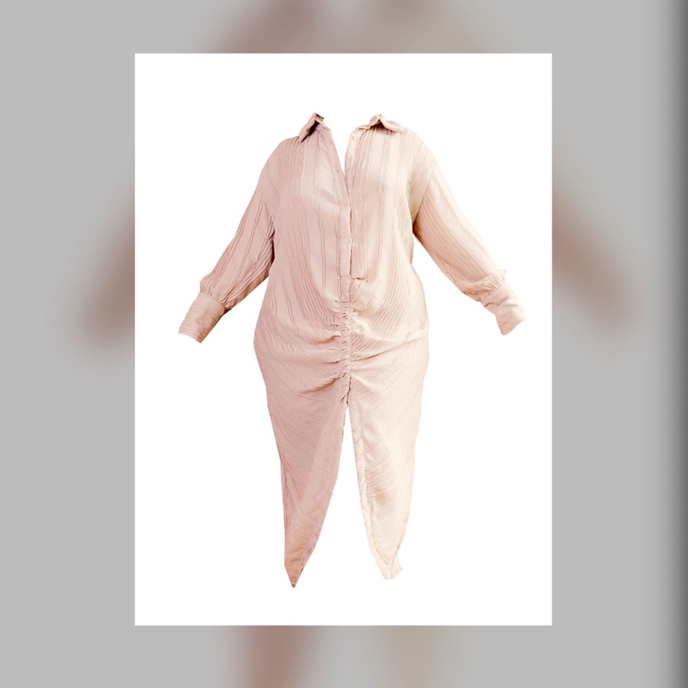 Plus Stone Colored Gathered Dress
